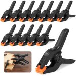 Jeu de 12 pince � ressort, 9cm noir pince polyvalente serre joint avec mobiles m�choires robuste pour ...