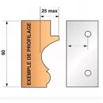 Jeu de 2 fers brut ht. 90 x 5, 5 mm - n� 299 - r�sistance et pr�cision - outil pour menuiserie - diamwood ...