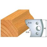 Diamwood jeu de 2 fers profil�s acier ht pour outils de menuiserie - 40 x 4 mm - n�009 doucine - dimensions ...