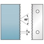 Jeu de 2 fers profil�s ht. 90 x 5, 5 mm - n� 303 dent. mult x 4 mm - r�sistance et pr�cision - outil ...