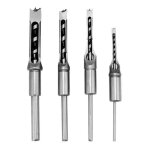 Jeu de 4 b�danes forets � trou carr�, b�danes creux en acier outils de menuiserie set (1 / 4 - 1 / 2 ...