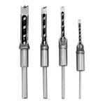 Jeu de 4 bdanes forets  trou carr, bdanes creux en acier outils de menuiserie set (1 / 4 - 1 / 2 ...
