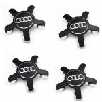 Jeu de 4 caches - moyeux roue embl�me, pour enjoliveurs de 135 mm pour audi (noir)