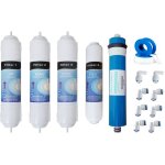 Jeux 4 filtres + membrane 50 gpd osmose inverse compatible Jeux 4 filtres + membrane 50 gpd osmose inverse compatible