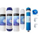 Jeux 4 filtres + membrane 50 gpd osmose inverse compatible Jeux 4 filtres + membrane 50 gpd osmose inverse compatible