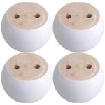Lntyq - jeu de 4 pieds de meuble ronds en eucalyptus blanc pouvant supporter un poids d'environ 100 kg ... Lntyq - jeu de 4 pieds de meuble ronds en eucalyptus blanc pouvant supporter un poids d'environ 100 kg ...