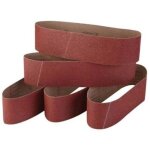 Jeu de 5 bandes abrasives en corindon fin 100 x 915 cm granulom�trie 60 / 80 / 120 / 240 / 320 - - trimec ...