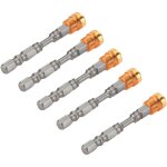 Jeu de 5 embouts de tournevis cruciformes magn�tiques rouges de 65 mm avec tige de 6, 35 mm pour l'installatio ...