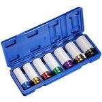 Jeu de 7 douilles � chocs 1 / 2  crmo ultra - r�sistant protection jantes coffret pratique