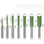 Jeu de 7 fraises � bois professionnelles (3 � 12 mm) ? queue � deux goujures de 6 mm ? pour d�fonceuses ...