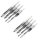 Jeu de 8 b�danes forets � trou carr�, b�danes creux en acier outils de menuiserie set (1 / 4 - 1 / 2 ...