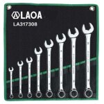 Jeu de 8 cl�s mixte avec sac, kit d'outils � extr�mit� cannel�e � extr�mit� ouverte 8 / 10 / 12 / 14 ...