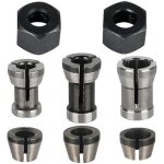 Jeu de 8 pinces de serrage, accessoires pour d�fonceuse einhell, katsu, bosch et dewalt, 6 adaptateurs ...
