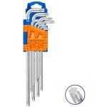Jeu de 9 cl�s torx extra - longues wadfow, acier cr - v, bras extra - long, chrom�