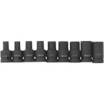 Jeu de 9 douilles pour tarauds filet�s - entra�nement 1 / 2  - en acier cr - mo (chrome - molybd�ne) ...