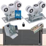 Jeu de chariots pour portails coulissants, 5 galets, profil 80 x 80 mm