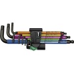 Jeu de cl�s m�les coud�es wera 950 spkl 6 pans int�rieurs 9 pi�ces s167711