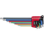 Jeu de cls mles en tui ergostar six pans  tte sphrique 9 pcs, lumineux en couleur (41483) - wiha ...