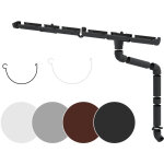 Jeu complet de gouttires surfaces de toit 100m pvc en 4 couleurs rainway90: gris, ensemble complet ...