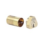Jeu de cylindre cisa longueur de 45mm laiton poli pour serrure en applique fourni avec 3 cl�s sur numero ...