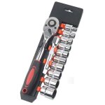 Jeu de douilles 1 / 4  , 12 pi�ces, entra�nement m�trique 4 - 13 mm avec cl� � cliquet � d�gagement rapide ...