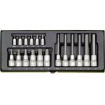 Jeu de douilles - embouts 6 pans int�rieurs 18 pi�ces proxxon industrial 23 100 1 set