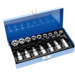 Jeu de douilles torx m�le 16 pi�ces douilles avec entra�nement de �  acier chrome vanadium coffret