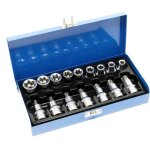 Jeu de douilles torx m�le 16 pi�ces douilles avec entra�nement de �  acier chrome vanadium coffret