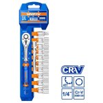 Jeu de douilles wadfow 12 pi�ces avec manche � cliquet et rallonge de 7, 6 cm