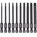 Jeu d'embouts torx 10 pi�ces 8 cm pour tournevis perceuse et cl� � chocs traitement thermique rev�tement ...