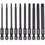 Jeu d'embouts torx pour tournevis, perceuses et cls  chocs, rsistant  la temprature, traitement ...