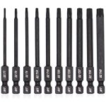 Jeu d'embouts torx pour tournevis, perceuses et cls  chocs, rsistant  la temprature, traitement ...