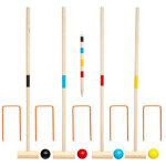 Jeu enfant en bois  croquet  57cm naturel