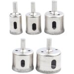 Jeu de forets de scie cloche pour carrelage diamant 5 pi�ces, pour enlever les cercles sur le verre, ...