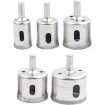 Jeu de forets de scie cloche pour carrelage diamant 5 pi�ces, pour enlever les cercles sur le verre, ...