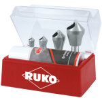 Jeu de fraises coniques � chanfreiner et � �bavurer ruko avec trou transversal 90� hss co 5 jeu de 5 ...