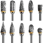 Jeu de fraises rotatives acier carbure de tungstène double tranchant pour outil rotatif, 10 stuks 1 / ... Jeu de fraises rotatives acier carbure de tungstène double tranchant pour outil rotatif, 10 stuks 1 / ...