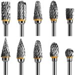 Jeu de fraises rotatives acier carbure de tungstène double tranchant pour outil rotatif, 10 stuks 1 / ... Jeu de fraises rotatives acier carbure de tungstène double tranchant pour outil rotatif, 10 stuks 1 / ...