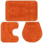 Jeu de tapis de salle de bain 3 pcs tissu orange vidaxl Jeu de tapis de salle de bain 3 pcs tissu orange vidaxl