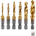 Jeu de tarauds pour m�taux, 6 pi�ces, forets � queue hexagonale, tarauds h�lico�daux hss, tarauds pour ...