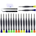 Jeu de tournevis 18 pi�ces pour r�parer t�l�phone / lunettes / montres, multicolore