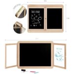 Tableau mural triptyque jeujura ardoise craie, 2 volets face blanche et craie
