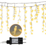 Jiubiaz 10m 200 led rideau lumineux - guirlande lumineuse noel led - 8 modes ip44 �tanche d�coration ...