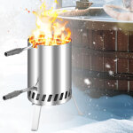 Jiubiaz 1x chauffage de piscine au bois, brasero en acier inoxydable pour piscines ext�rieures, cendrier ...