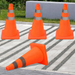 Jiubiaz lot de 4 c�nes de signalisation pliables 45 cm orange avec bandes r�fl�chissantes ? c�nes de ...