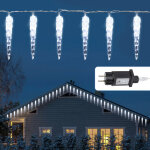 Jiubiaz 5m 40 led gla�ons, 2x guirlande lumineuse rideau int�rieur ext�rieur, 8 modes ip44 �tanche - ...