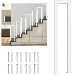 Jiubiaz 65cm forme en u tube elliptique blanc fonte rev�tement par poudre rampe d'escalier main courante ...