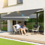Jiubiaz store banne monobloc toile aluminium protection solaire durable 400 x 300 cm gris
