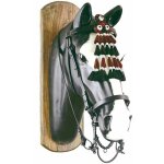 Noir - bridon vaquera complet avec rnes et chauffe crin de cheval