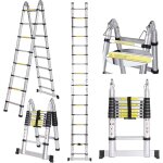 Chelle t�lescopique extensible escabeau pliant ladderen en aluminium marchepieds escamotables capacit� ...